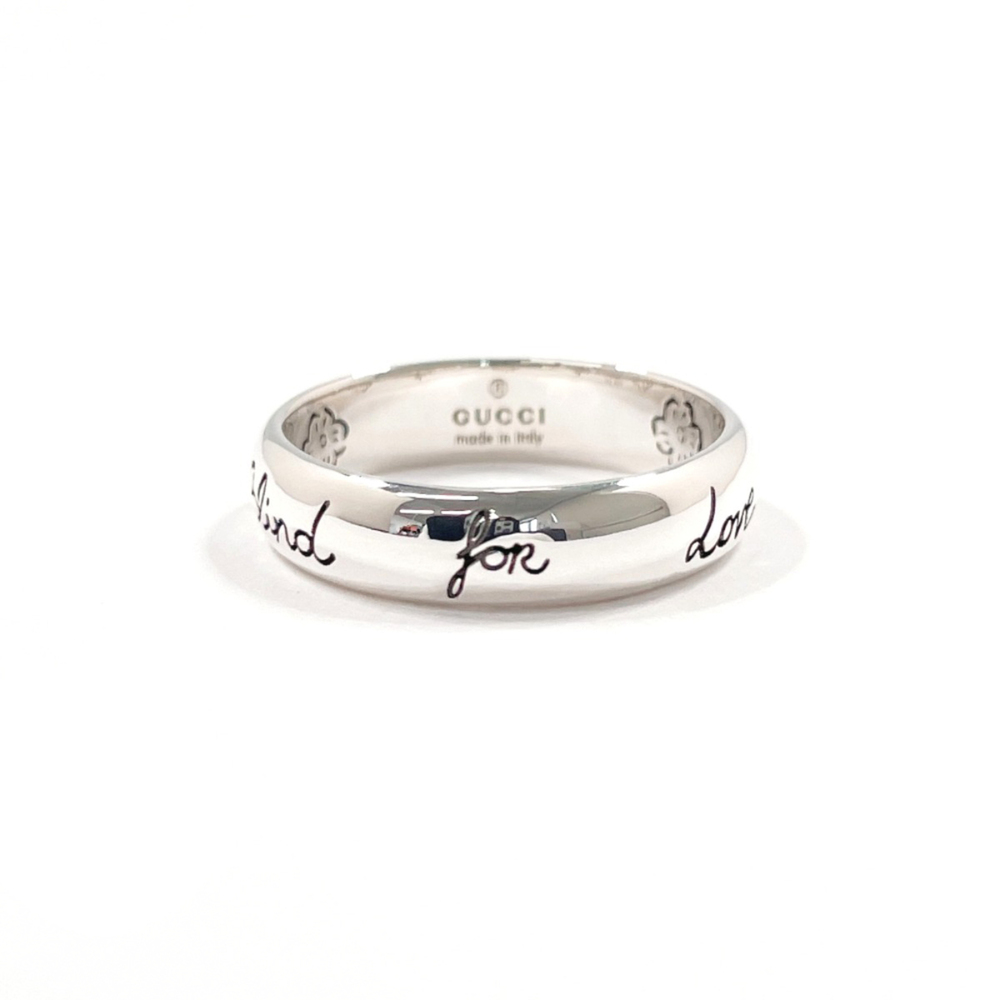 GUCCI Blind for Love Ring, Sterling Silver 925, Size 15, Silver, Men's